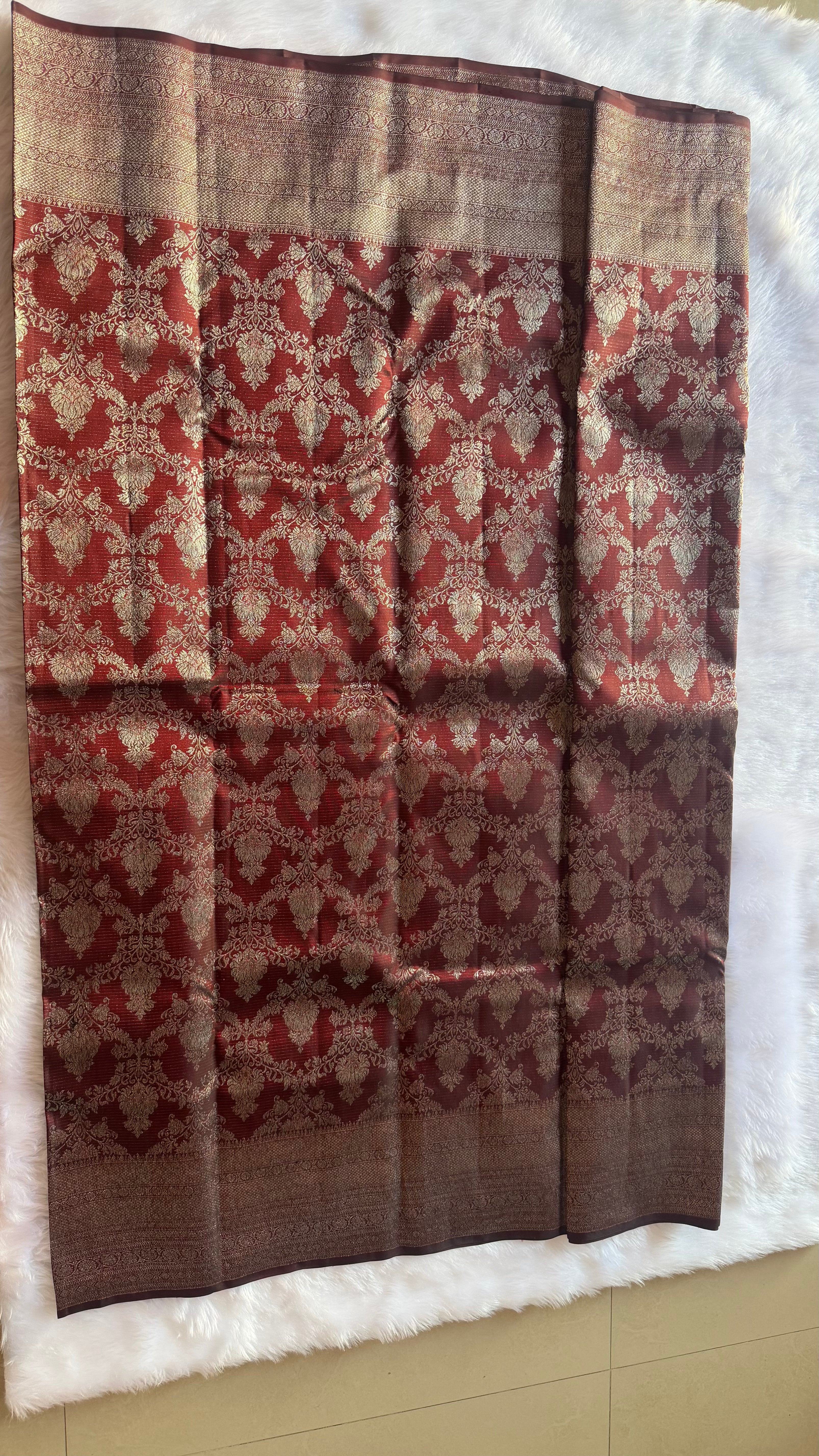 Kanchipuram pure silk saree full length - bridal and festive heirloom silk saree KPPS006