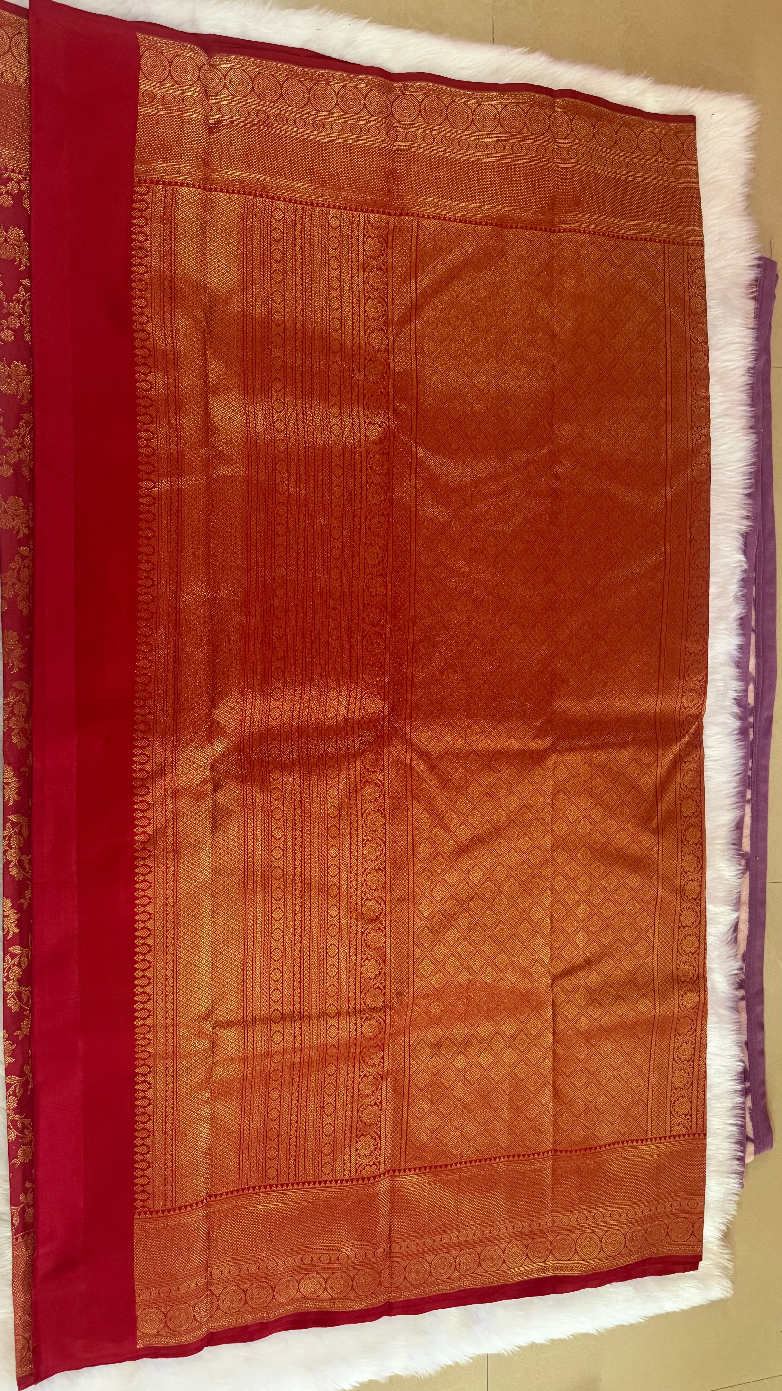 Kanchipuram pure silk saree body - 100% mulberry silk with natural weight and rich texture