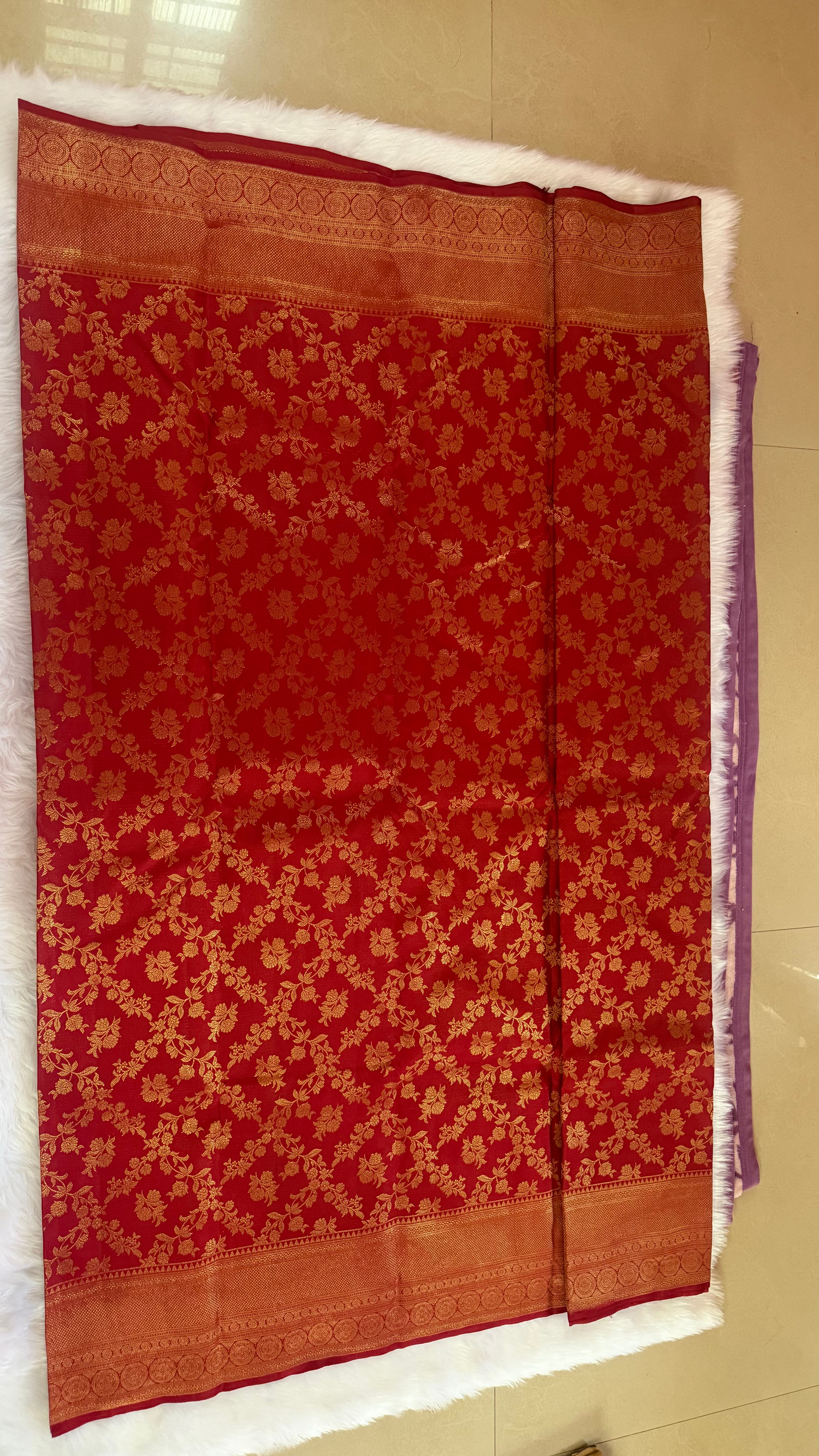 Kanchipuram pure silk saree pallu - elegant rich pallu with real zari work
