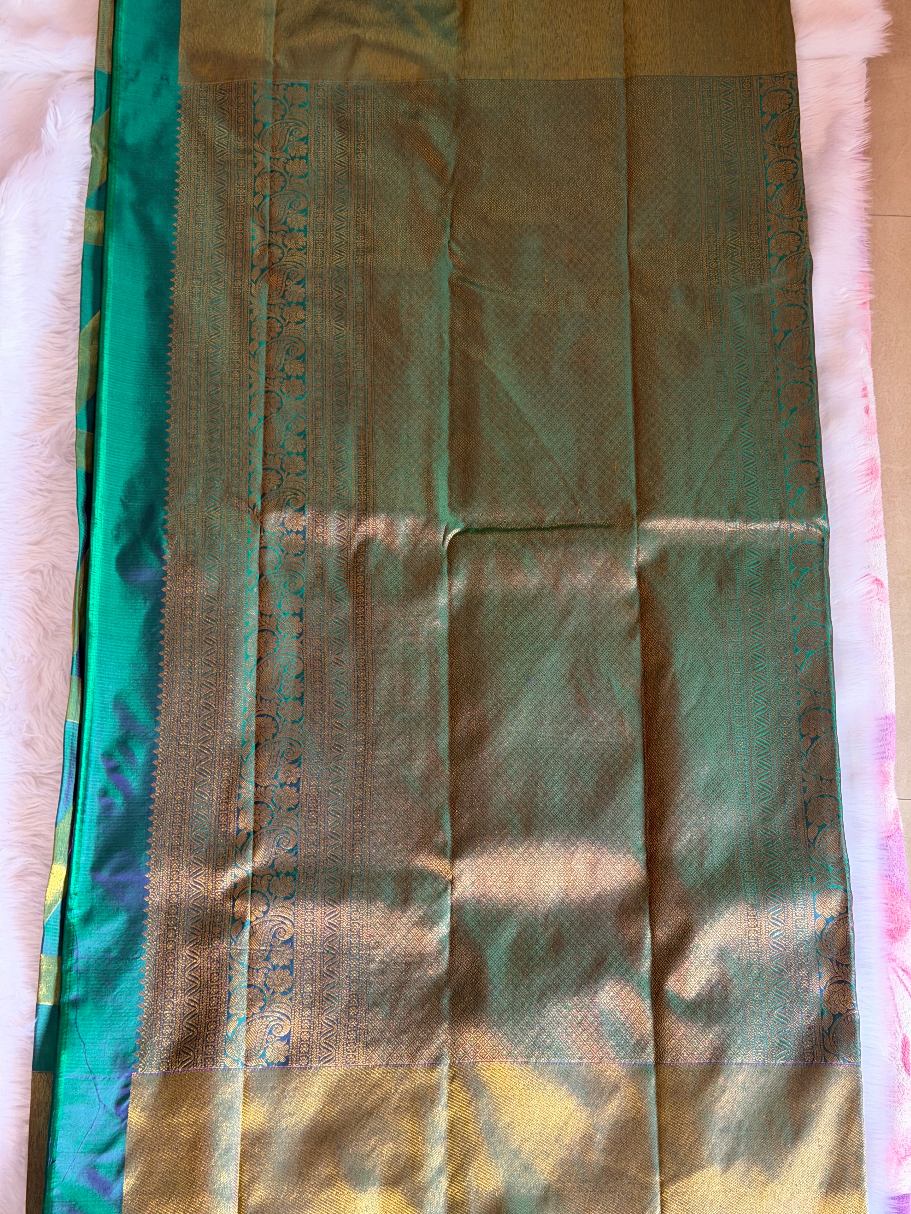 Kanchipuram pure silk saree body - 100% authentic mulberry silk with real zari KPPS0011