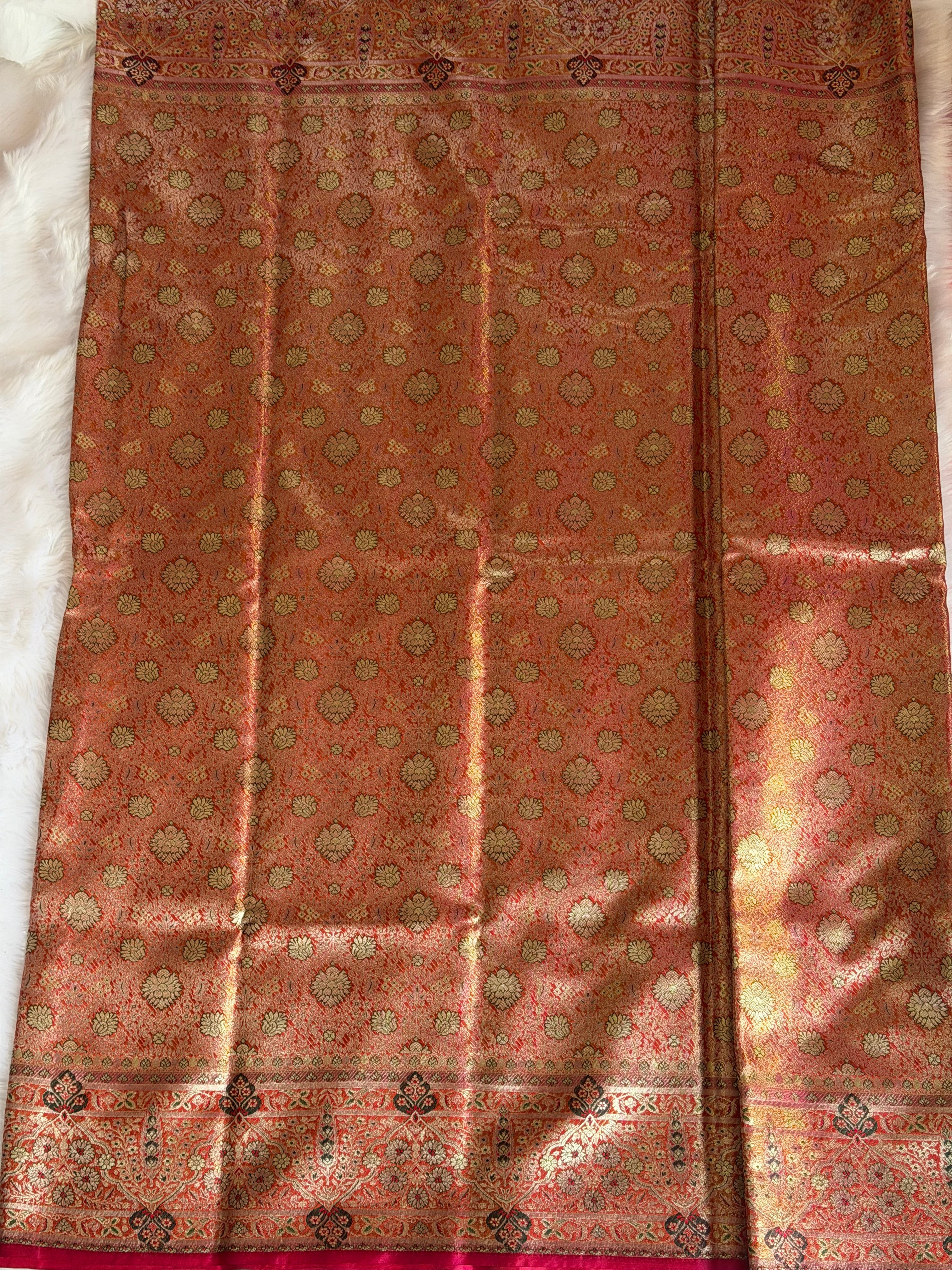 Kanchipuram finest pure silk saree border - top-tier real zari detailing for bridal and grand occasions