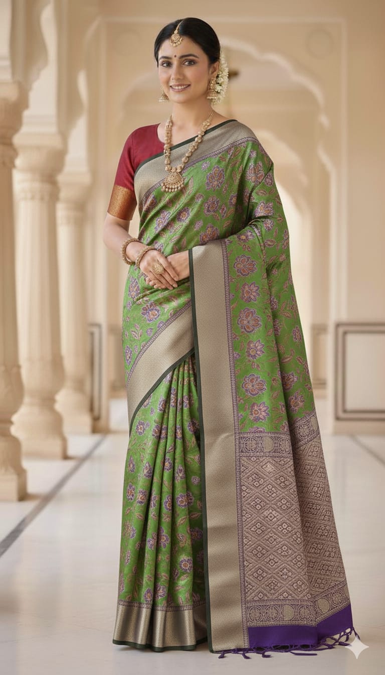 Semi Kanchivaram Bridal Silk Saree